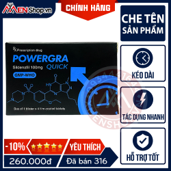 Viên Uống Cương Dương Powergra Quick - Hộp 4 viên