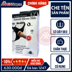 Dương vật giả có dây đeo Harness Silicone Dildo - 10 chế độ rung