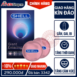Bao Cao Su Hàn Quốc Shell Giant Entering - Kéo Dài Thời Gian, Gân Gai Bi, Hương Vani - 10 Chiếc