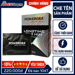 Khăn Lau Powergra Delay For Men - Kéo dài thời gian - Hộp 10 Cái