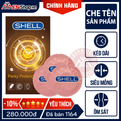 Bao Cao Su Hàn Quốc Shell Perky Prolong - Kéo Dài Thời Gian, Siêu Mỏng, Hương Cafe - 10 Chiếc
