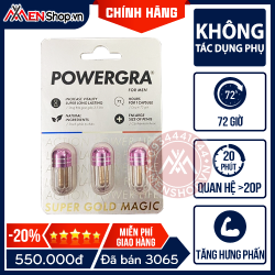 Cương Dương PowerGra - Cao Cấp, Không Tác Dụng Phụ - Vỉ 3 Viên
