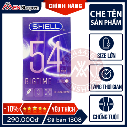 Bao Cao Su Shell Bigtime SIZE TO 54mm, Siêu Mỏng, KDTG - 10 cái
